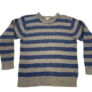 Men’s‎ Oliver Ridley Brand Blue and Brown Striped Sweater Wool Alpaca Blend L